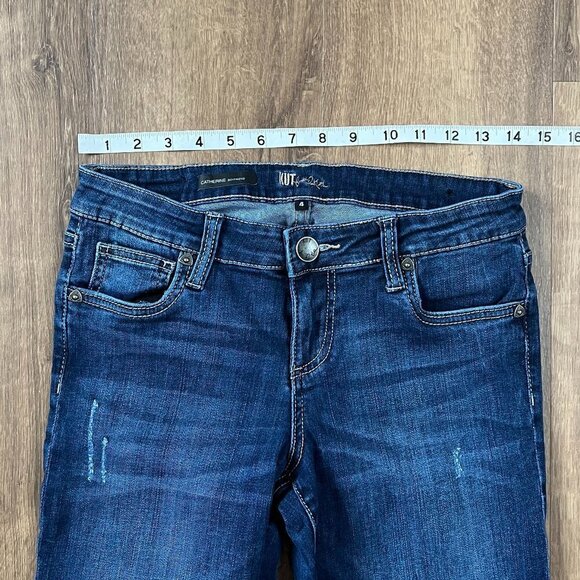 Kut from the Kloth Catherine Mid Rise Boyfriend Distressed Jeans Sz 4 - Picture 6 of 11